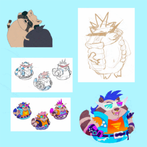 A collage of Deeto's design.